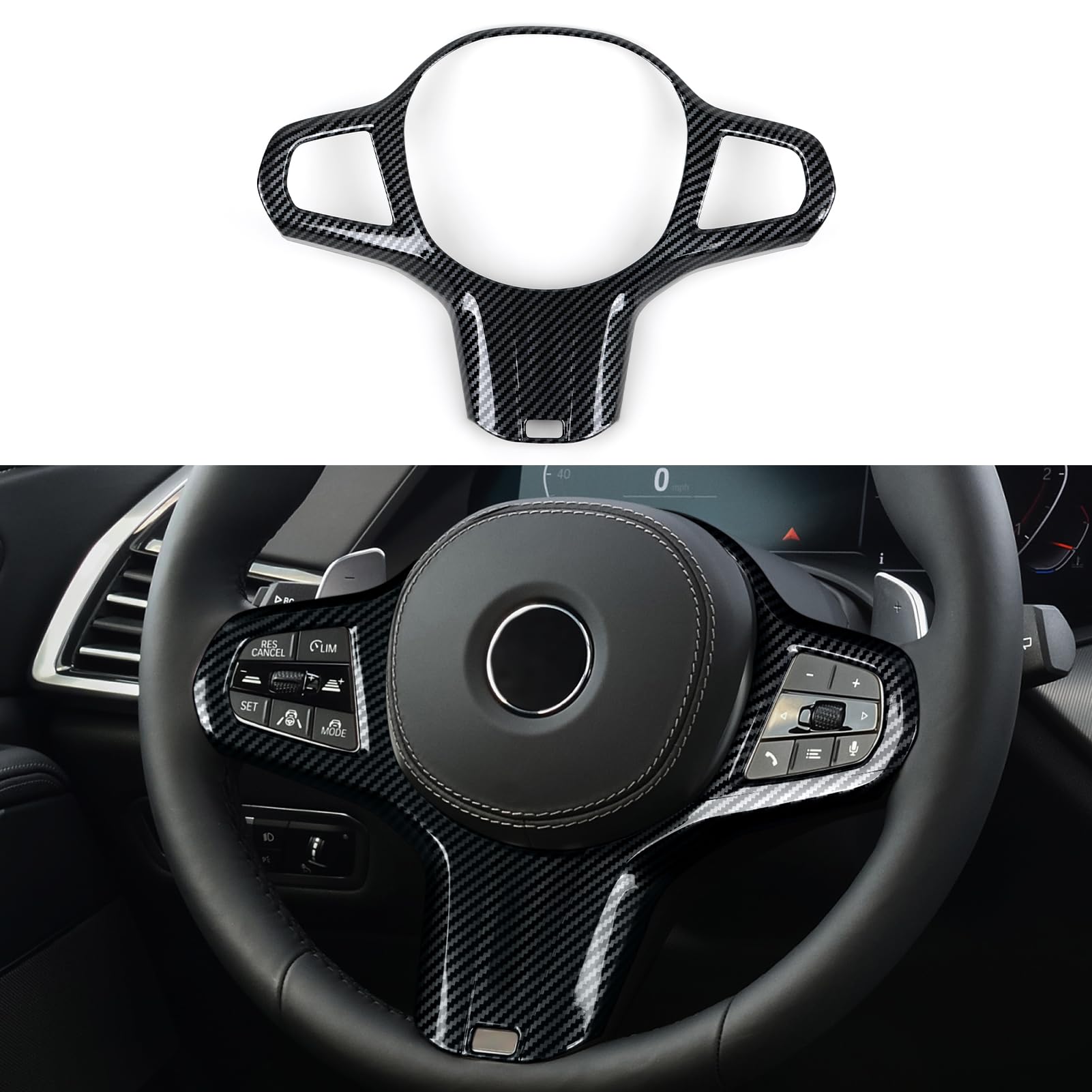 Steering Wheel Cover - Carbon Fiber Style ABS Steering Wheel