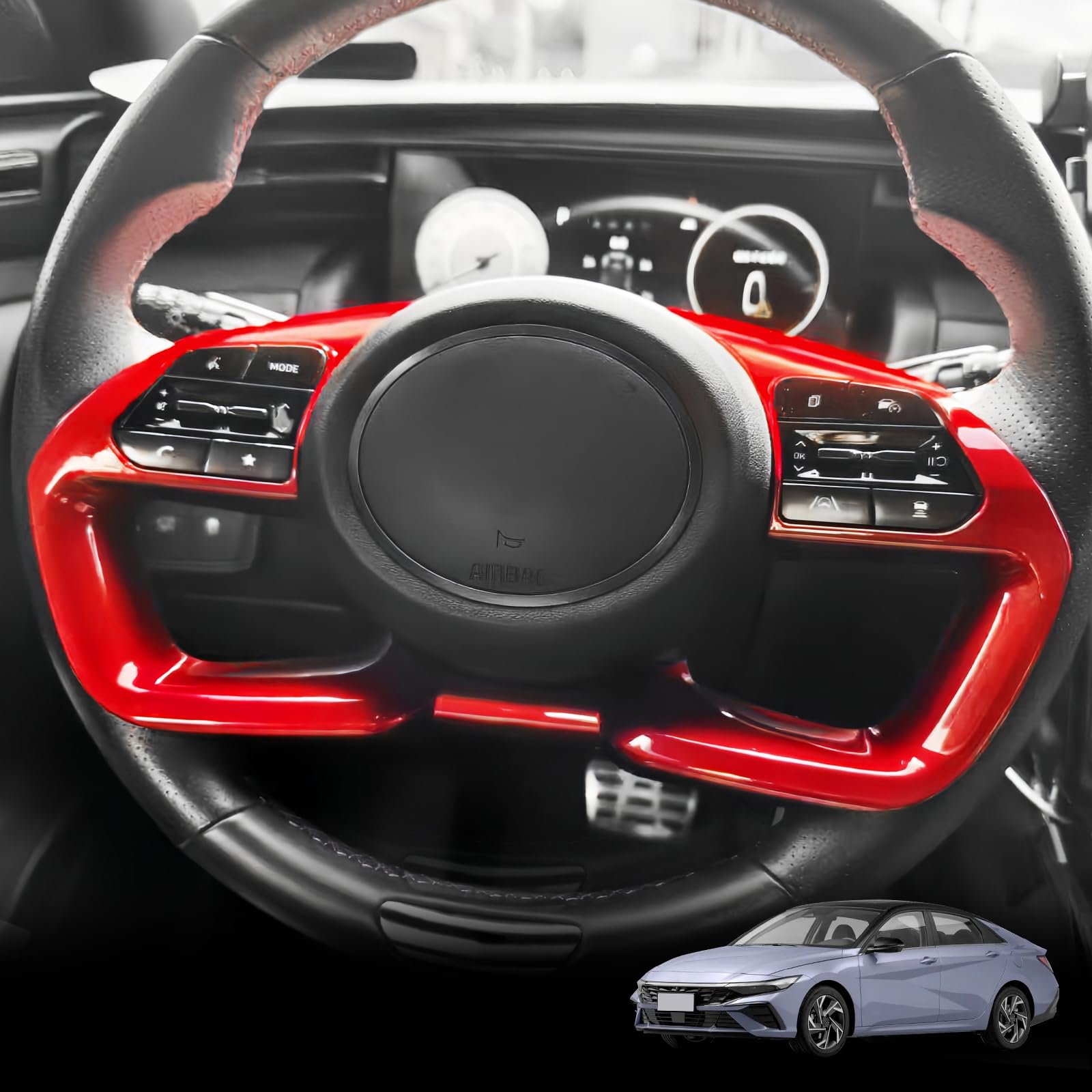 Steering Wheel Cover - Red Carbon Fiber Style Steering Wheel