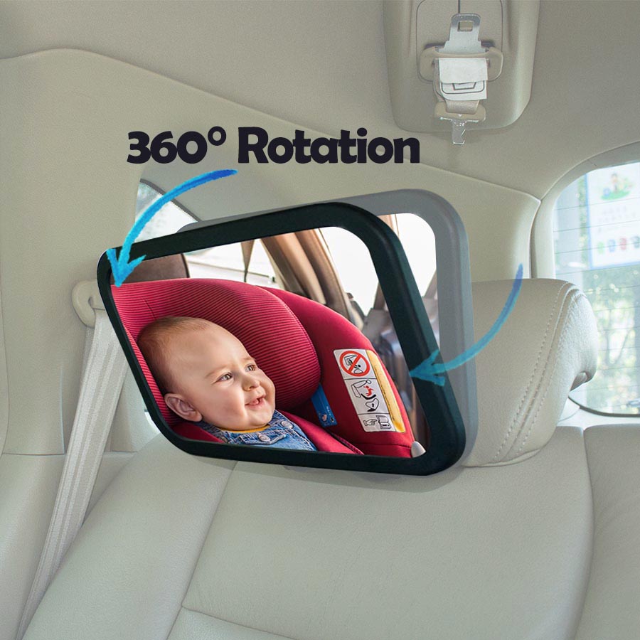 Car Blind Spot Mirror - 1pc Shatterproof 360 Rotation Baby Car