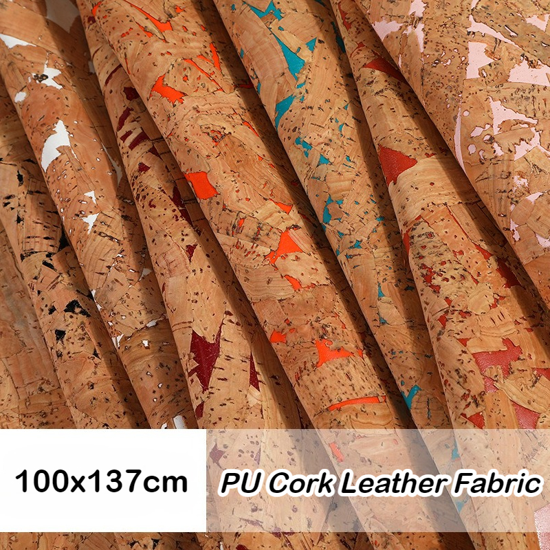 Car Accessories Cork - 100x137cm Cork Printed PU Leather Fabric