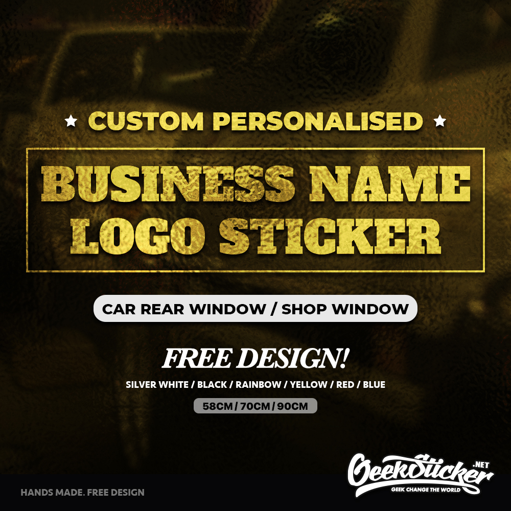 Car Accessories Quotes - Custom Bussiness Name Sticker Text Logo