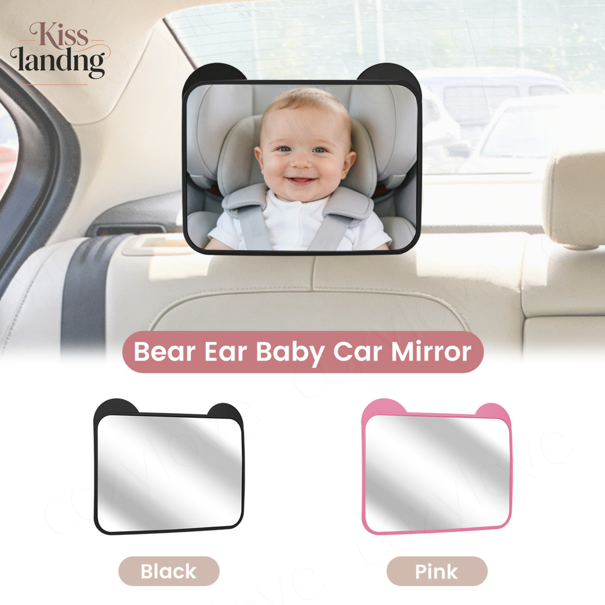 Cute Bear Ear Baby Car Mirror  - Car Blind Spot Mirror avaliação e preço