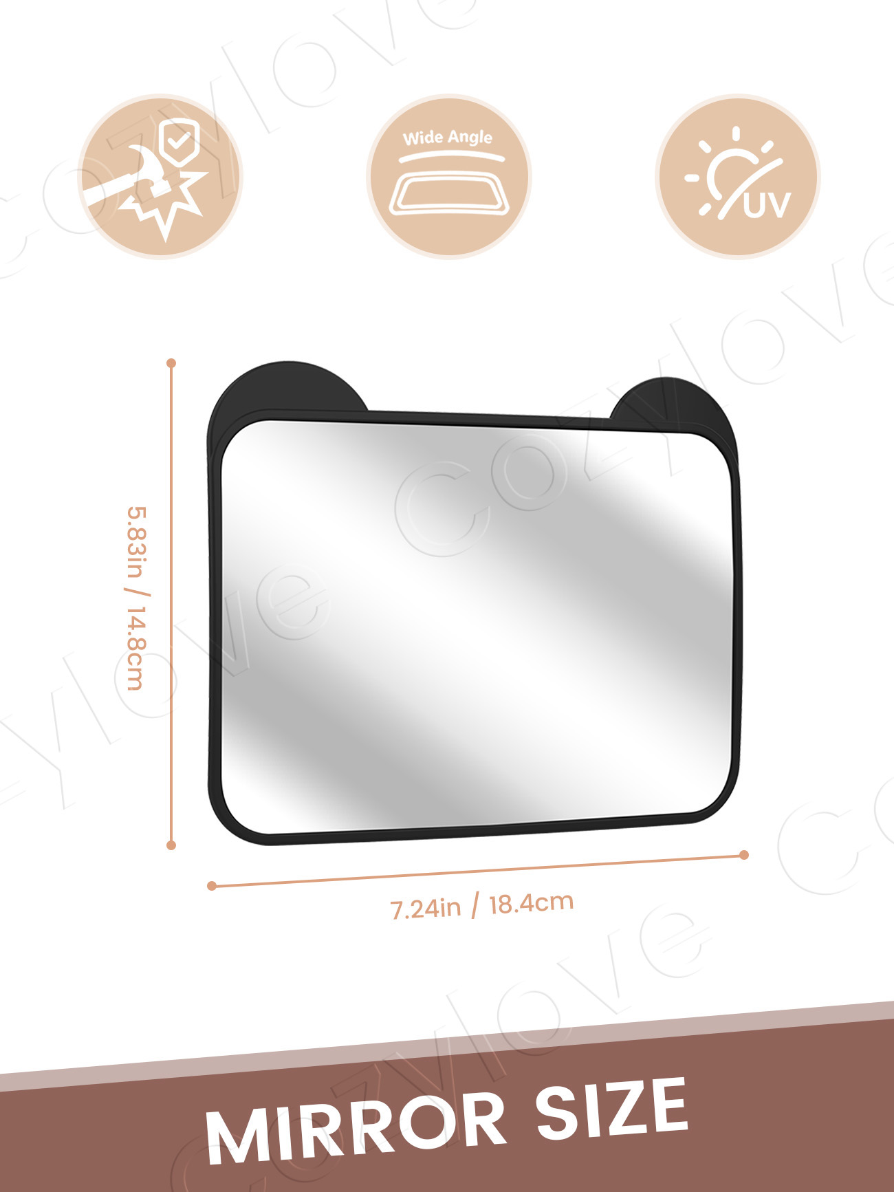 Cute Bear Ear Baby Car Mirror  - Car Blind Spot Mirror avaliação e preço