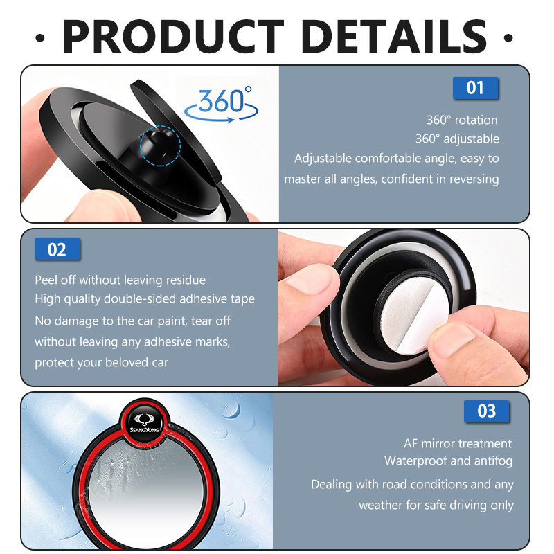 2Pcs Car 360° Rotation Blind S - Car Blind Spot Mirror avaliação e preço