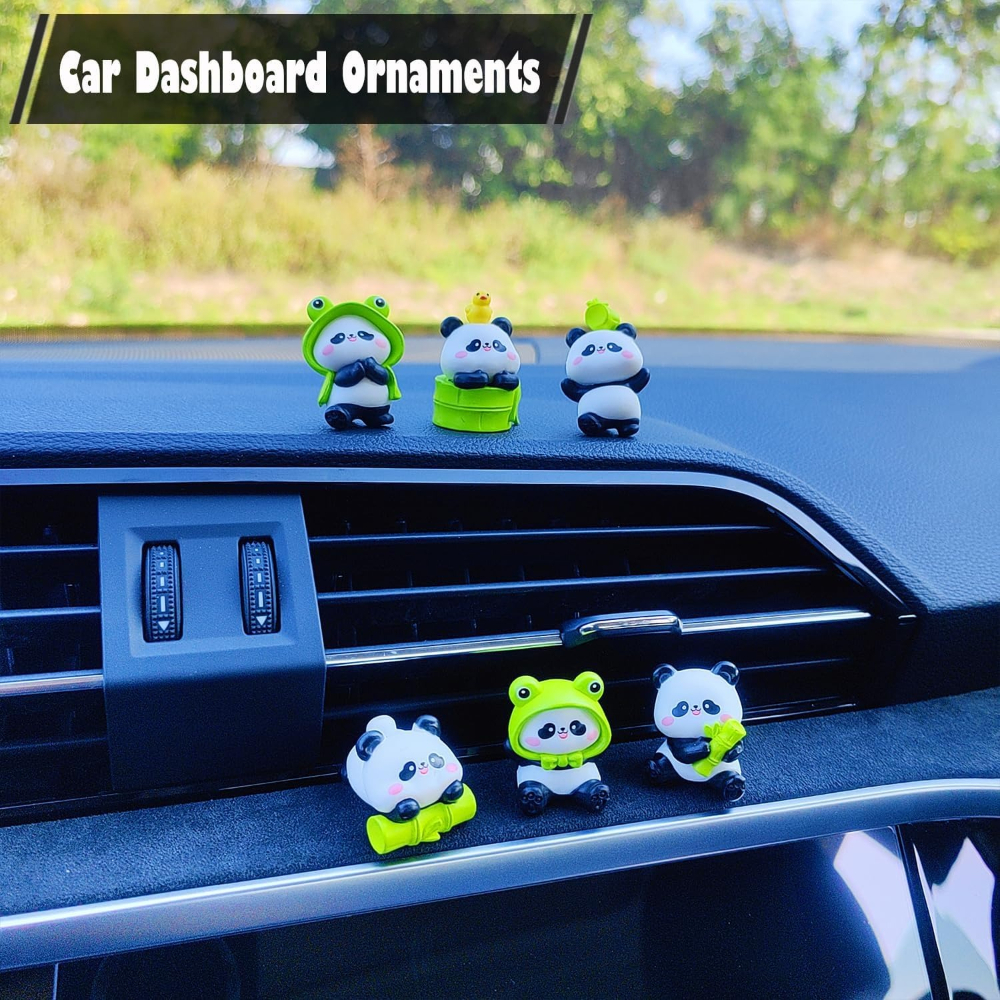 6Pcs Panda Car Dashboard Decor - Car Blind Spot Mirror avaliação e preço