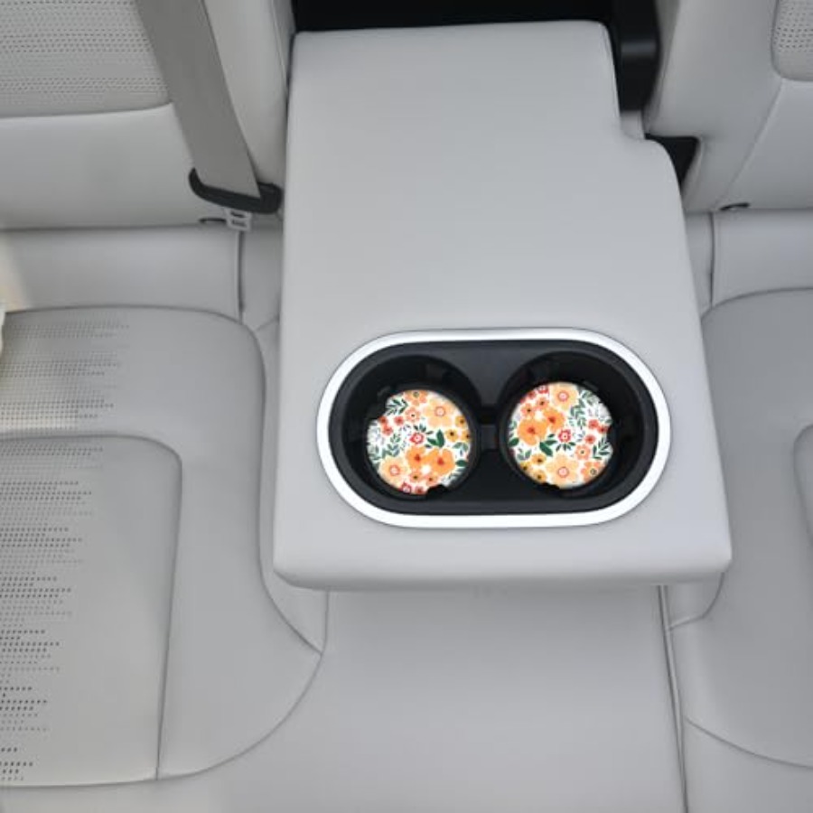 Flowers Absorbent Car Coasters - Car Accessories Cork avaliação e preço