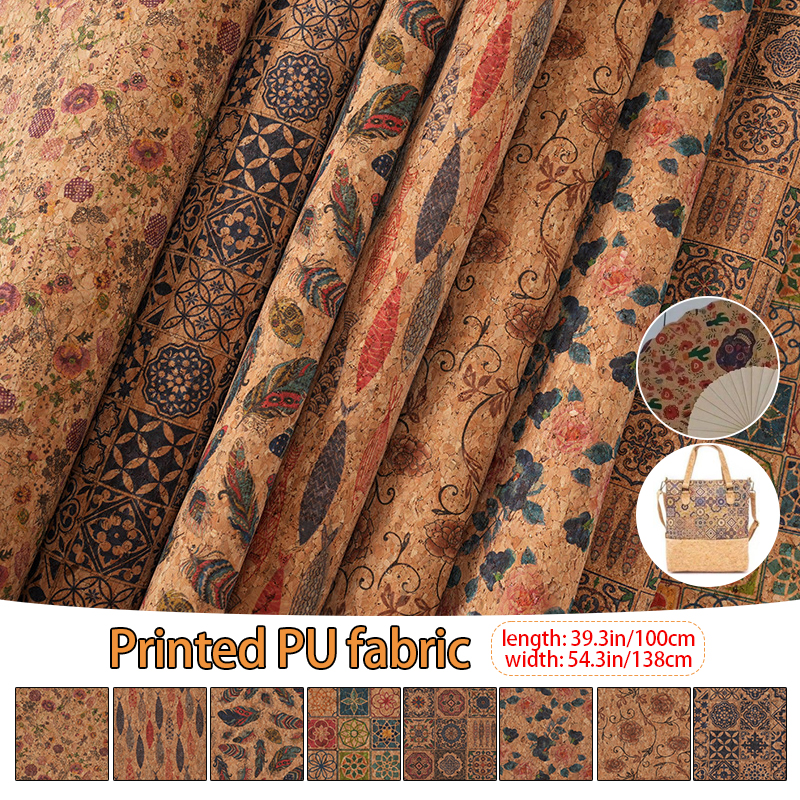 100x138cm Cork Printed PU Leat - Car Accessories Cork avaliação e preço
