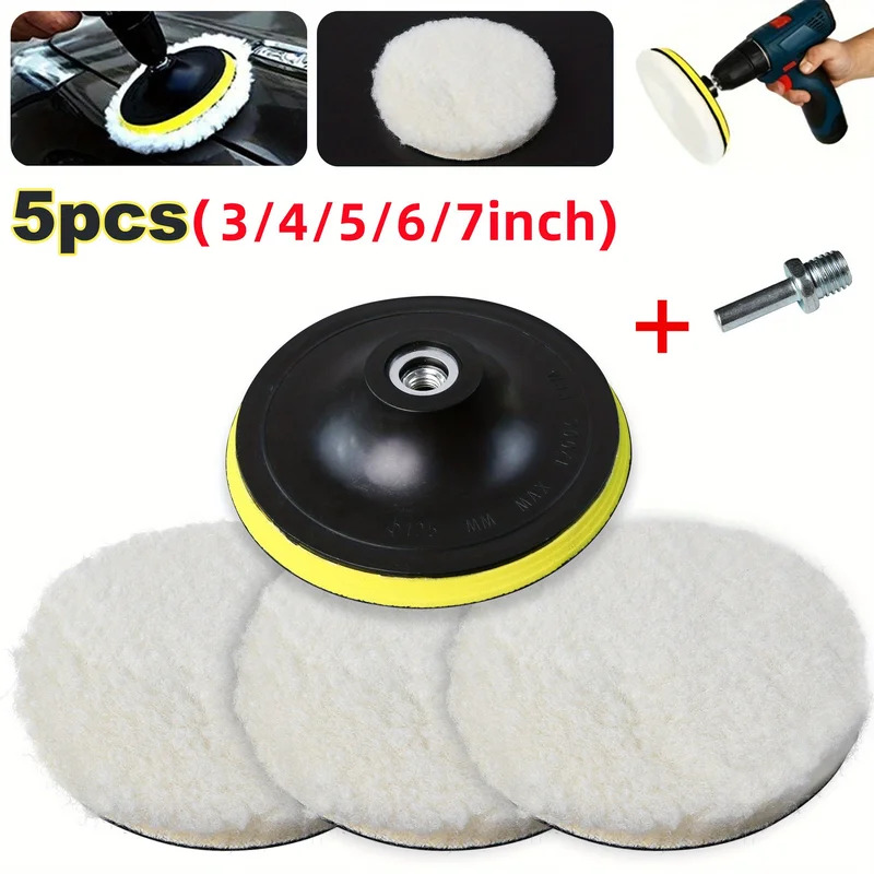 5PCS 7/6/5/4/3inch Car Polishi - Car Wax Polishing Pad avaliação e preço
