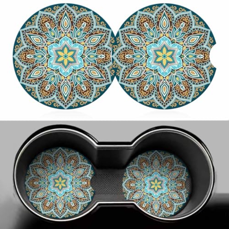 2 Pack Car Cup Holder Coaster  - Car Accessories Cork avaliação e preço