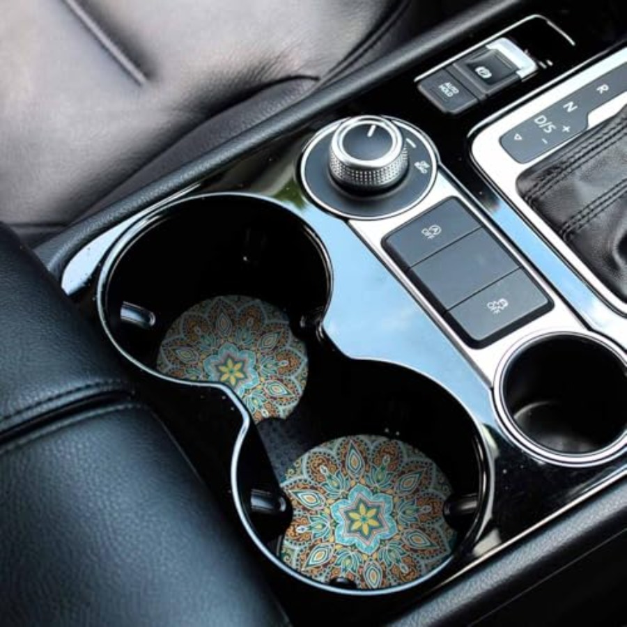 2 Pack Car Cup Holder Coaster  - Car Accessories Cork avaliação e preço
