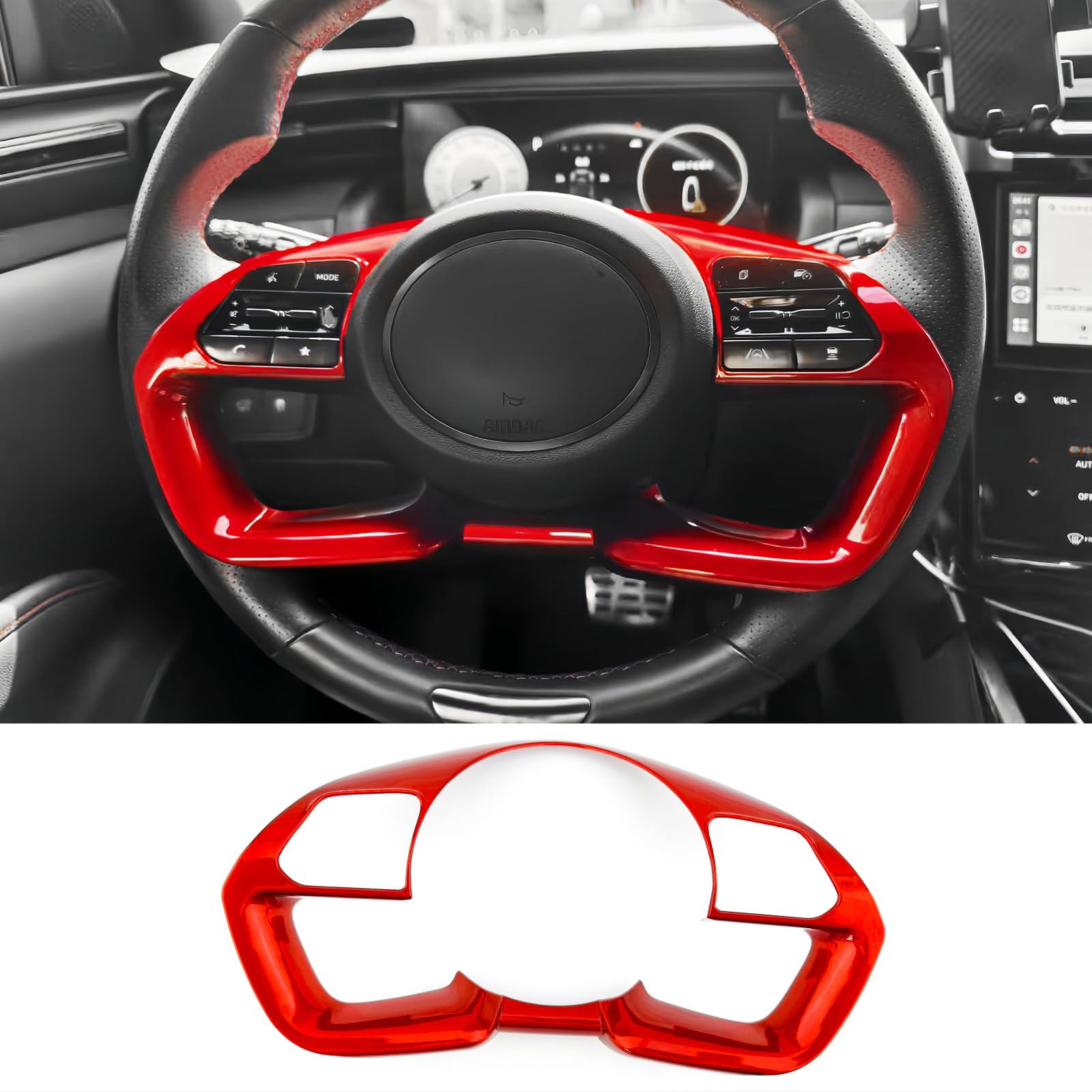 Red Carbon Fiber Style Steerin - Steering Wheel Cover avaliação e preço