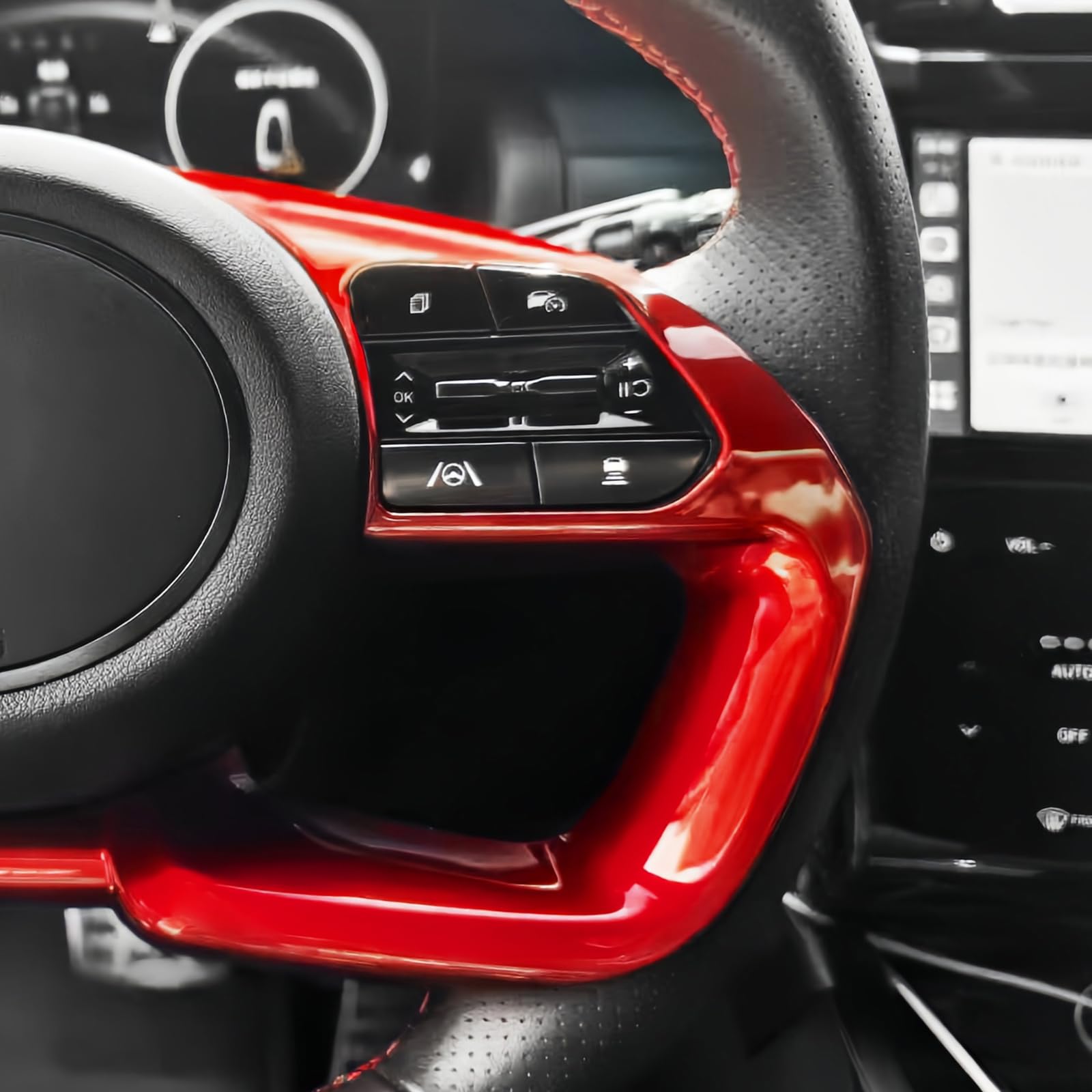 Red Carbon Fiber Style Steerin - Steering Wheel Cover avaliação e preço