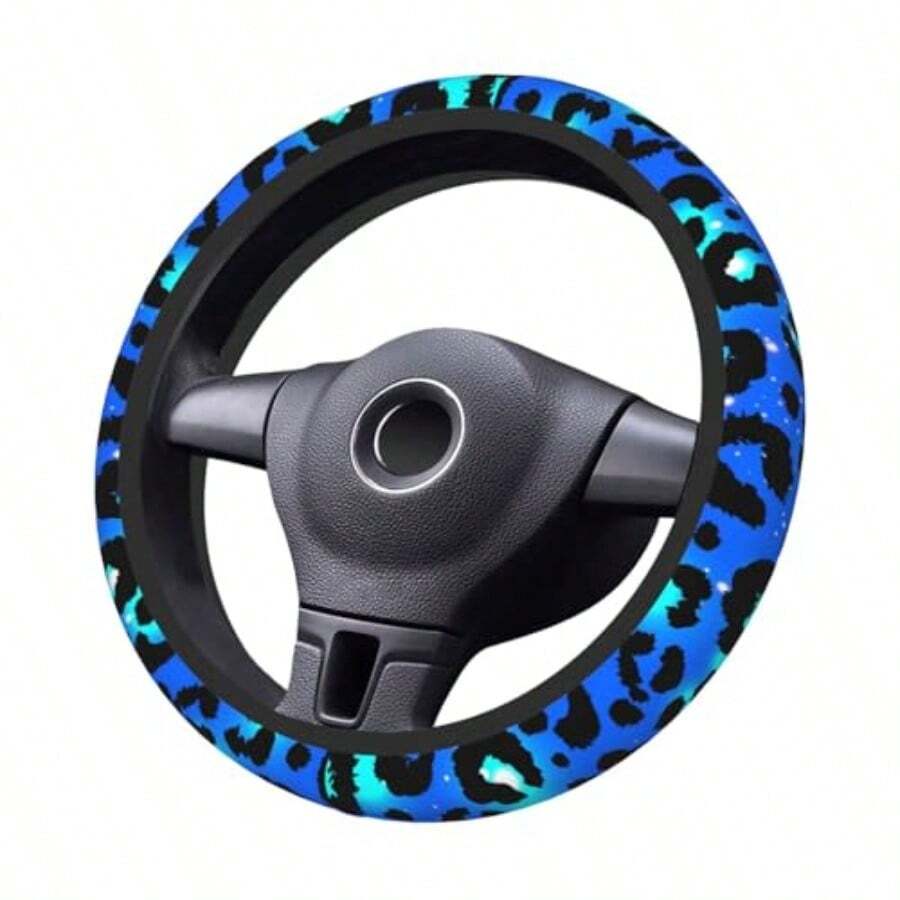 Blue Leopard Print Steering Wh - Steering Wheel Cover avaliação e preço