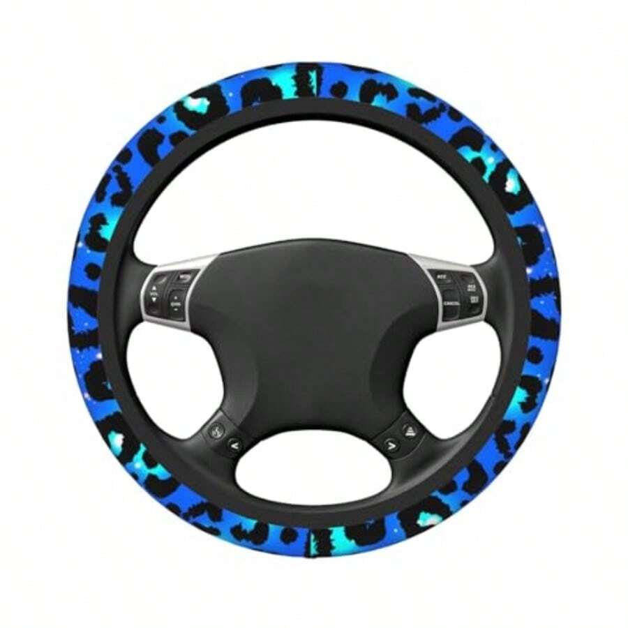 Blue Leopard Print Steering Wh - Steering Wheel Cover avaliação e preço