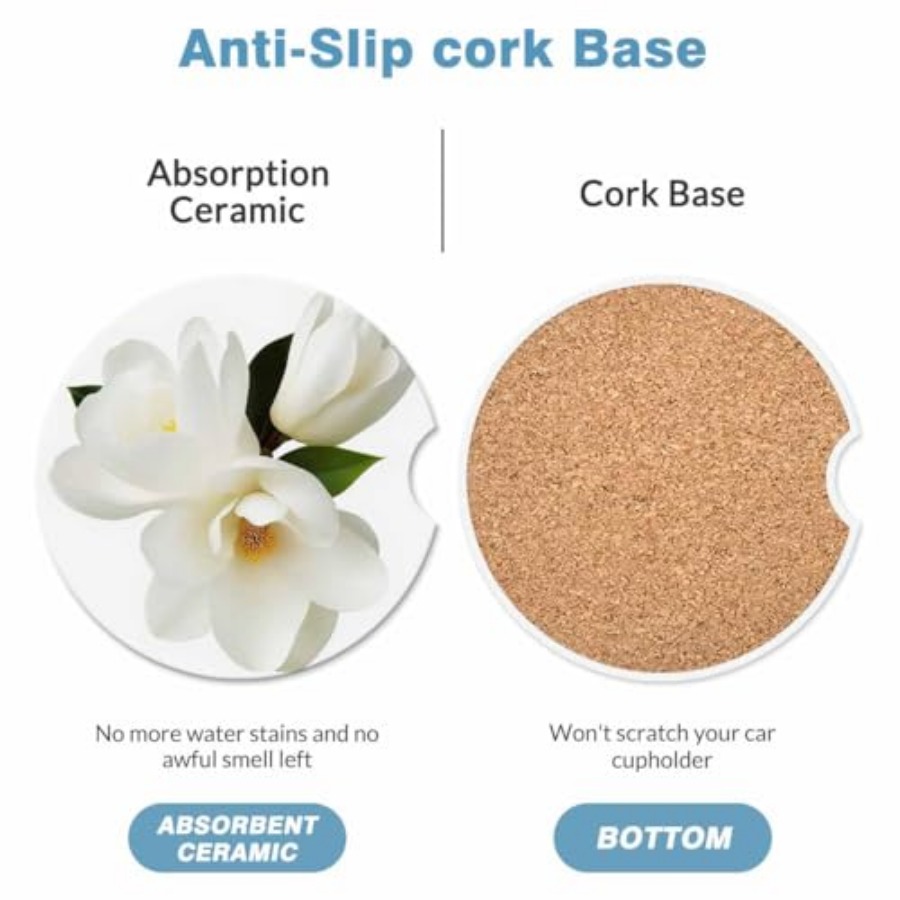 2 Pack Car Cup Holder Coaster  - Car Accessories Cork avaliação e preço