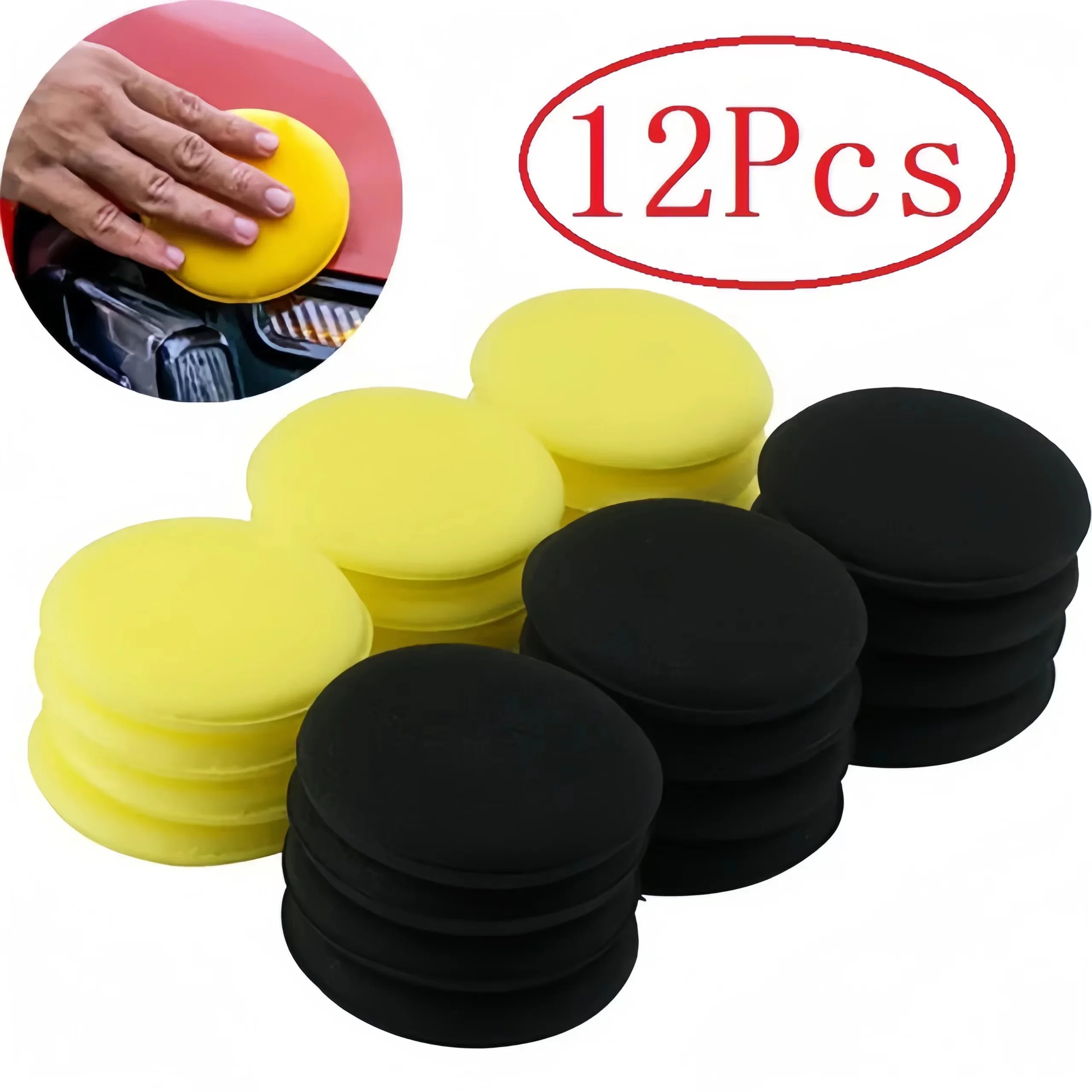 12Pcs Round Car Waxing Polish  - Car Wax Polishing Pad avaliação e preço