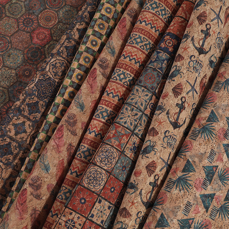 Cork Printed PU Leather Fabric - Car Accessories Cork avaliação e preço