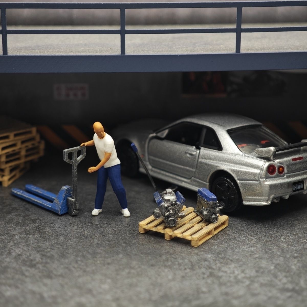 1:64 Car Model Repair Shop Sce - Car Accessories For Decoration avaliação e preço
