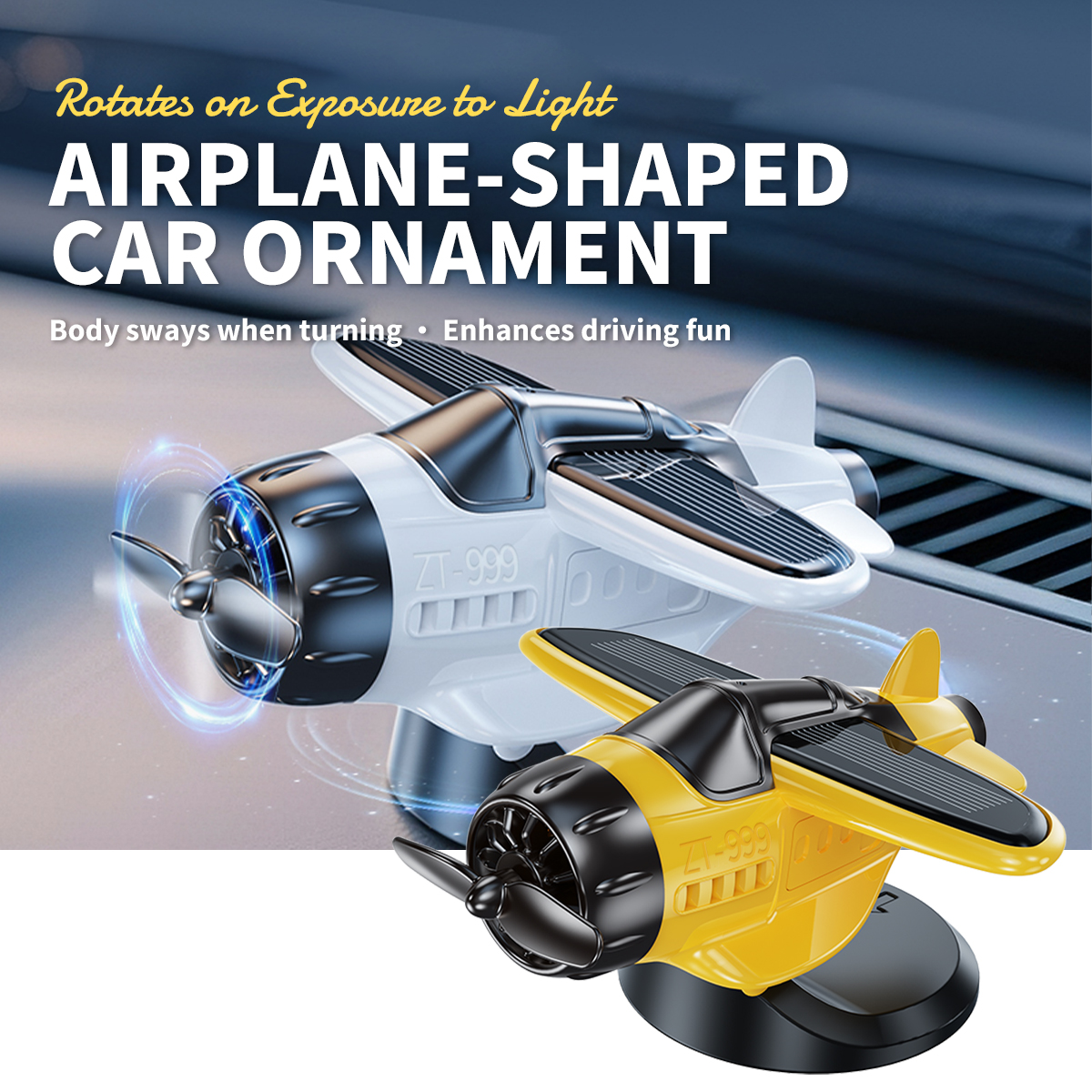 Motor Solar Airplane Ornaments - Car Accessories Inside avaliação e preço