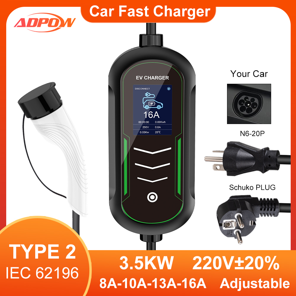 ADPOWEV 16A EV Chargers Type2  - Car Accessories Uk avaliação e preço