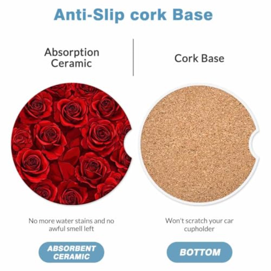 2 Pack Car Cup Holder Coaster  - Car Accessories Cork avaliação e preço