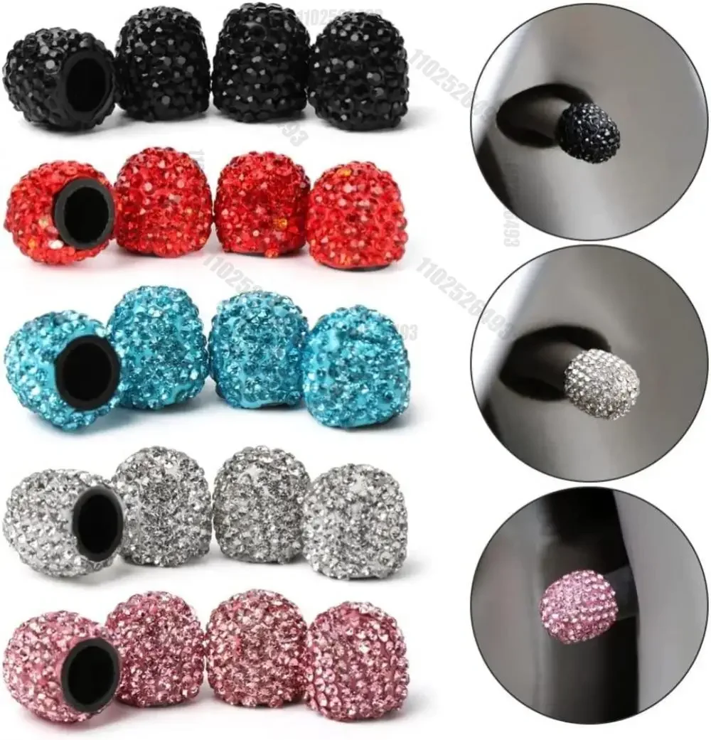 2/4PCS Diamond Car Tire Valve  - Steering Wheel Cover avaliação e preço