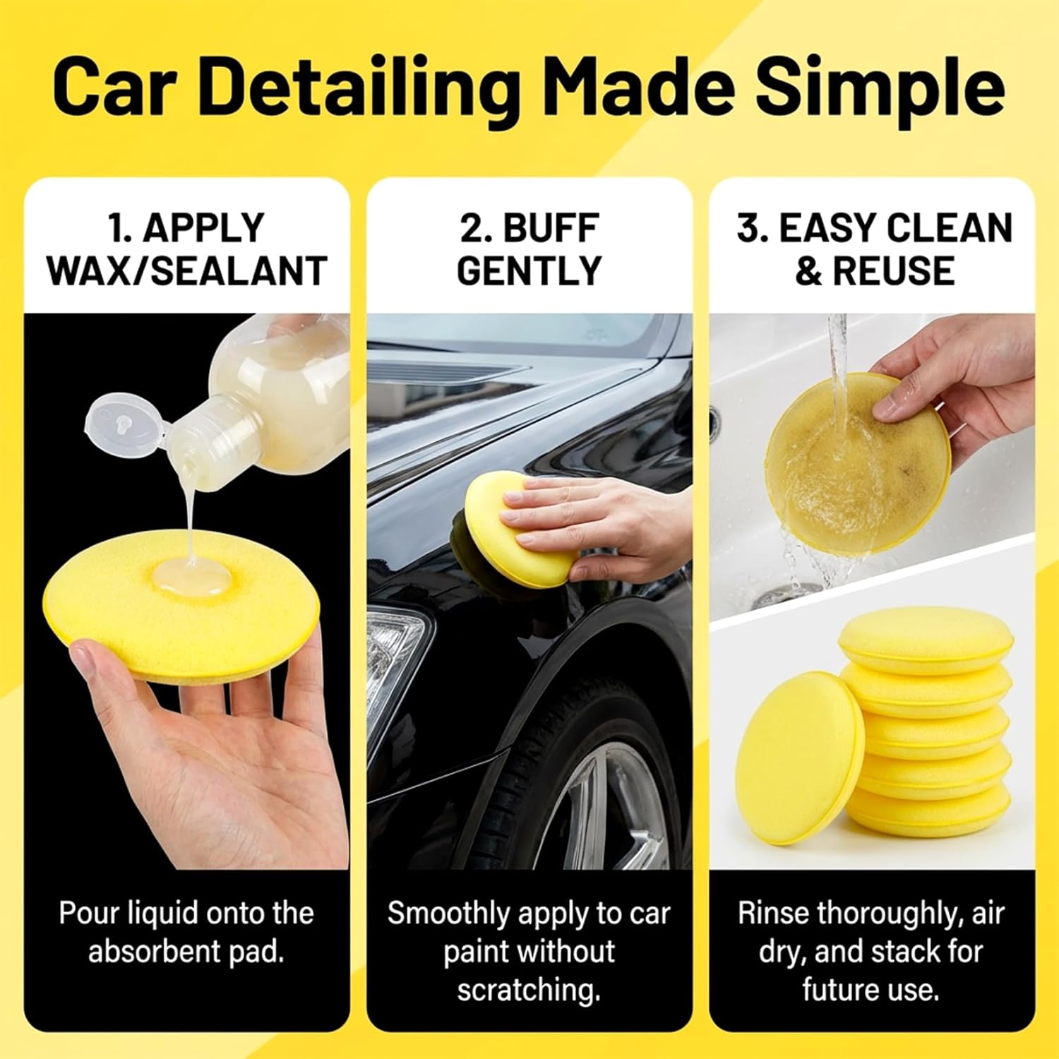 Foam Applicator Pads 4 Inch 12 - Car Wax Polishing Pad avaliação e preço